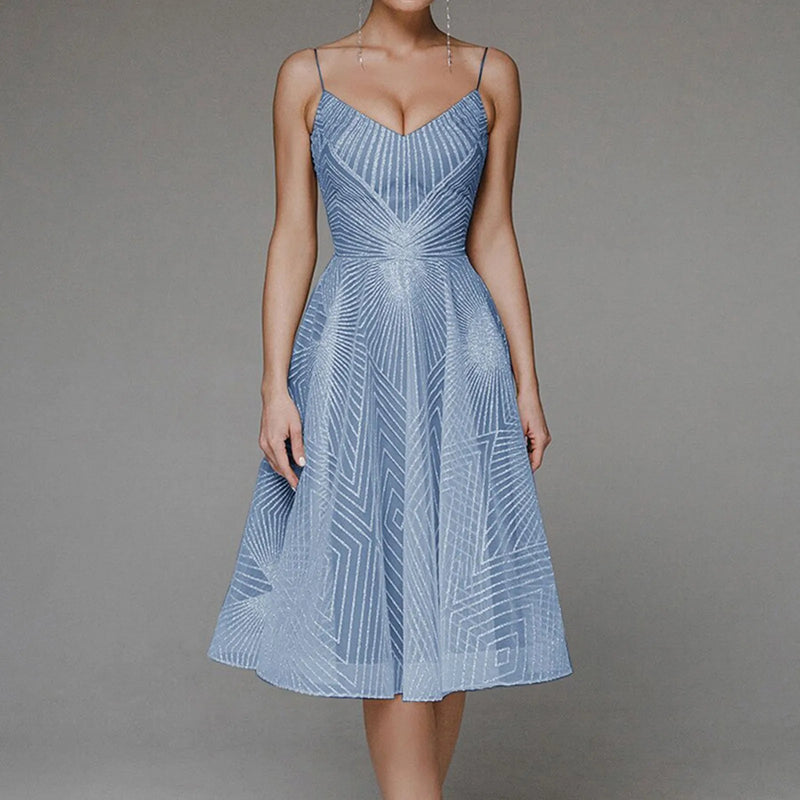 Luxurious Long Formal Party Evening Midi Dress