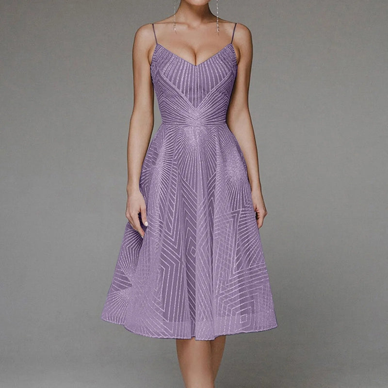 Luxurious Long Formal Party Evening Midi Dress