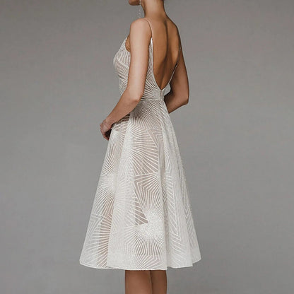 Luxurious Long Formal Party Evening Midi Dress