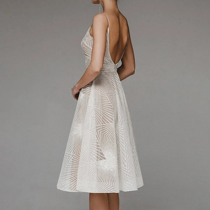 Luxurious Long Formal Party Evening Midi Dress