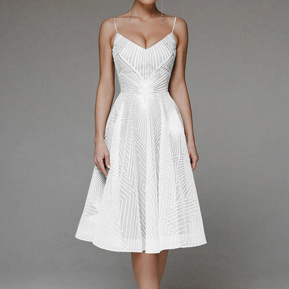 Luxurious Long Formal Party Evening Midi Dress