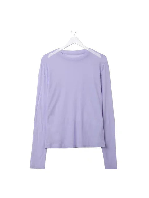 T Shirt See Through Transparent Mesh Tops Long Sleeve T-shirt Pink Green Top Basic Tops for