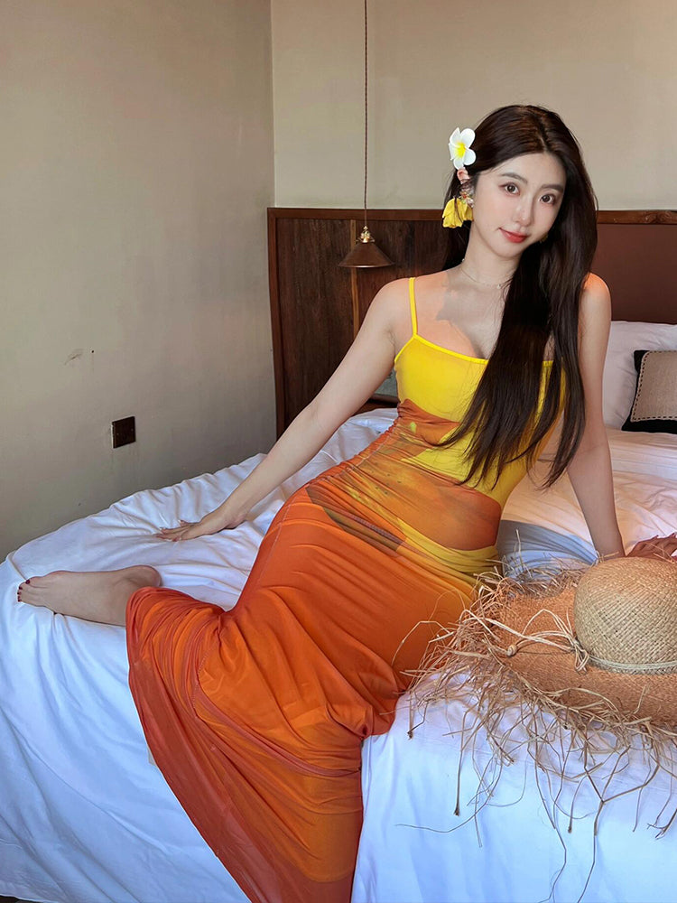 Mermaid Bodycon Maxi Dress Beach Vacation Photography Fit