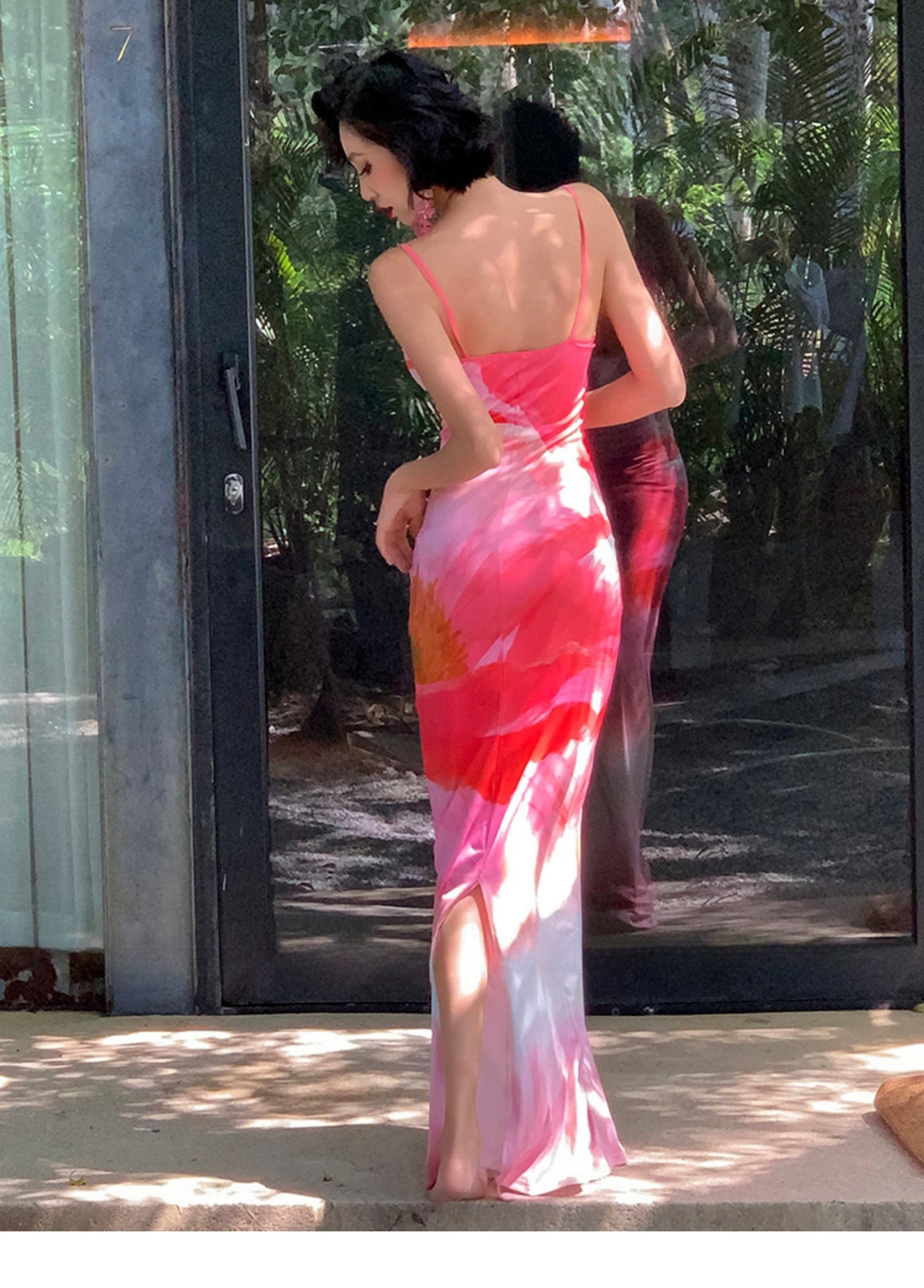 Pink Peony Mermaid Maxi Dress