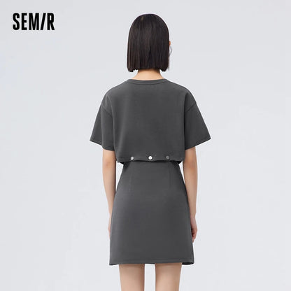 Dress Letter T-shirt Color New Summer Short Suit Two-piece Set