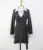 Korean Mini Dresses Turn-down Collar Long Sleeve Shirt Patchwork Autumn Winter Knitted Dress Vestidos