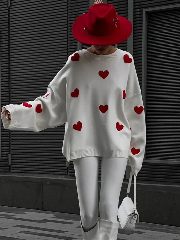Knitwear Sweater Pullover Female Autumn Loose Patchwork Long Sleeve Knit Contrast Pullover
