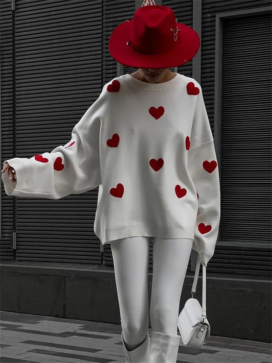 Knitwear Sweater Pullover Female Autumn Loose Patchwork Long Sleeve Knit Contrast Pullover