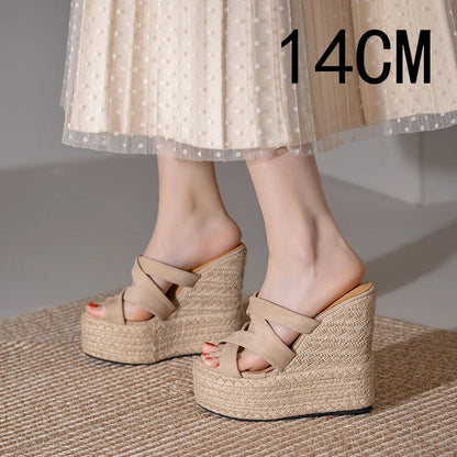 Size 3239 Summer New Open Toe Sandals High Heel Wedge Platform Beach Sandals Shoes