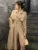 Autumn Winter Khaki Long Trench Coat for Jacket Outerwear Turn-down Collar Tie Belt Korean Windbreaker
