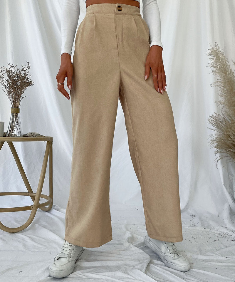 Pleat Front Corduroy Pants