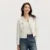 Coat Short-sleeved Shoulder Padding Tassel Gentle New Petit Charcoal Style Slim Fit Jacket