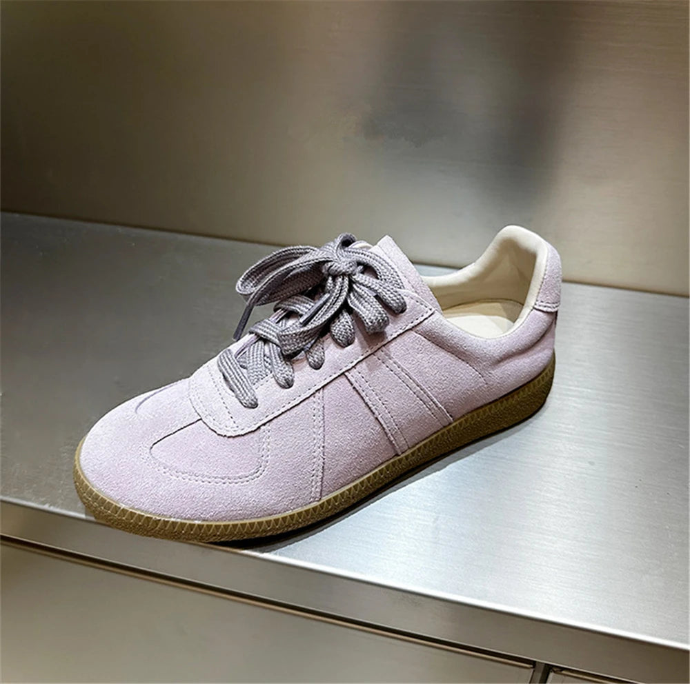 New Genuine Leather Sneakers Crosstied Comfort Flats Shoes Woman Sport Shoes Female Sneakers