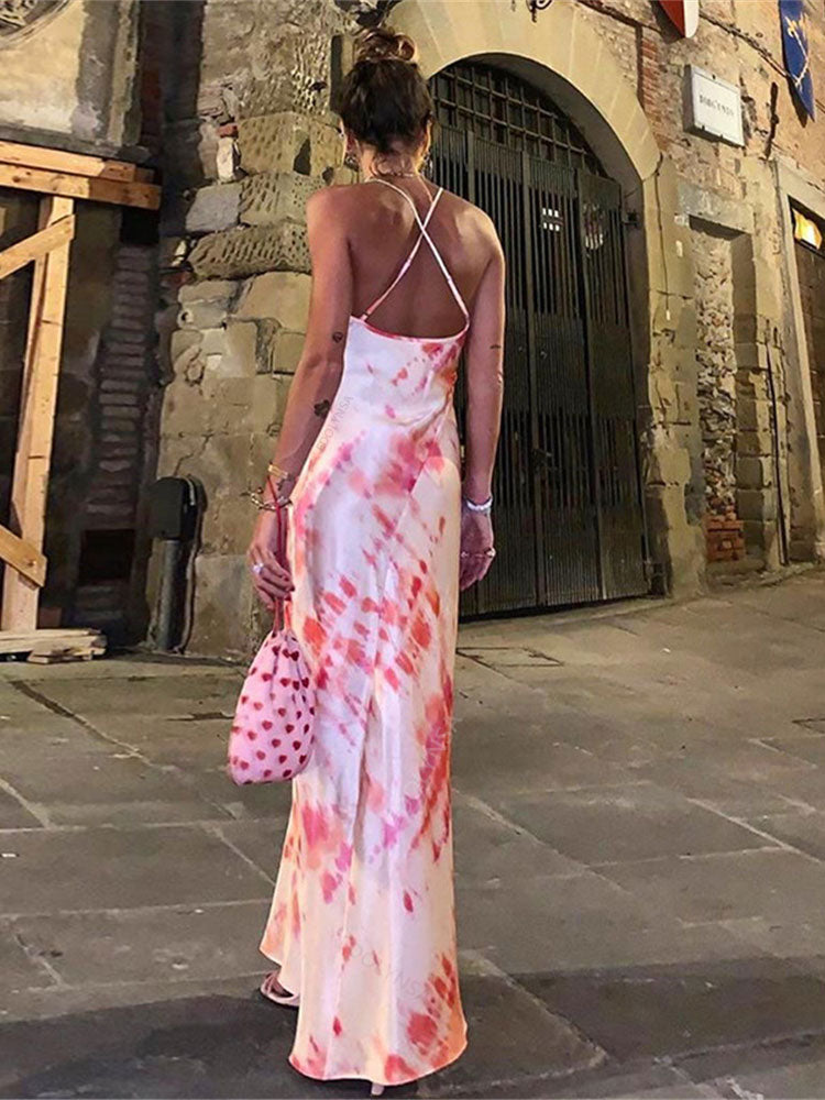 Green Printed Maxi Dress