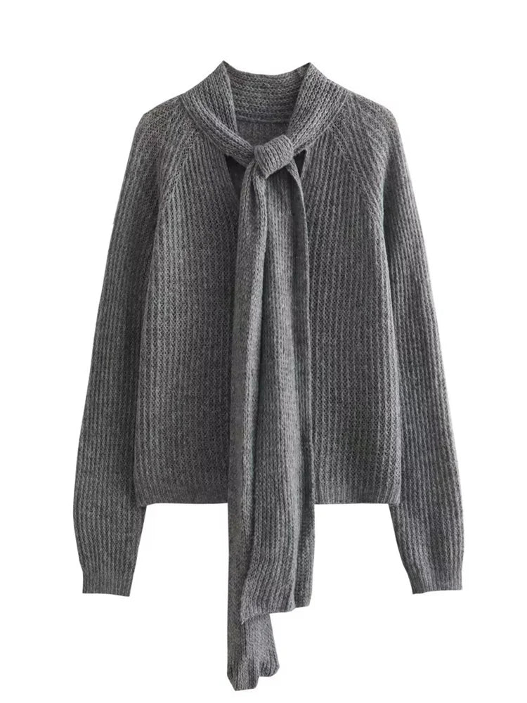 Twist Knit Sweater Pullover Ribbed Long Sleeve Loose Knitwear Sweater High Waist Female Pullover