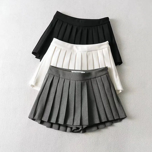 Pleated Skirts Korean High Waist Mini Skirts Jk Preppy Summer White Black Gyaru Tennis Extreme Skirt
