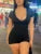 Skinny Lace Trim V Neck Short Sleeve Bodycon Rompers Playsuits