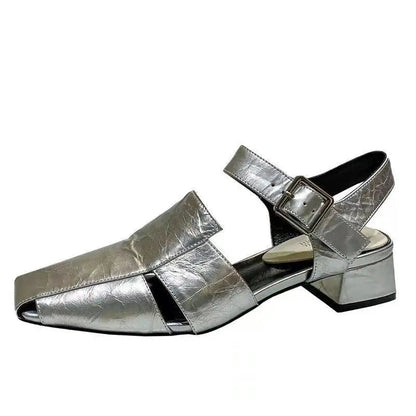 Highend Shoes Highheeled Characteristic Single Shoes Thickheeled Pu Mediumheeled Shoes