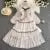 Printed Midi Dresses for Lantern Sleeves Square Collar A-line Birthday Party Dress Autumn New Prom Robe