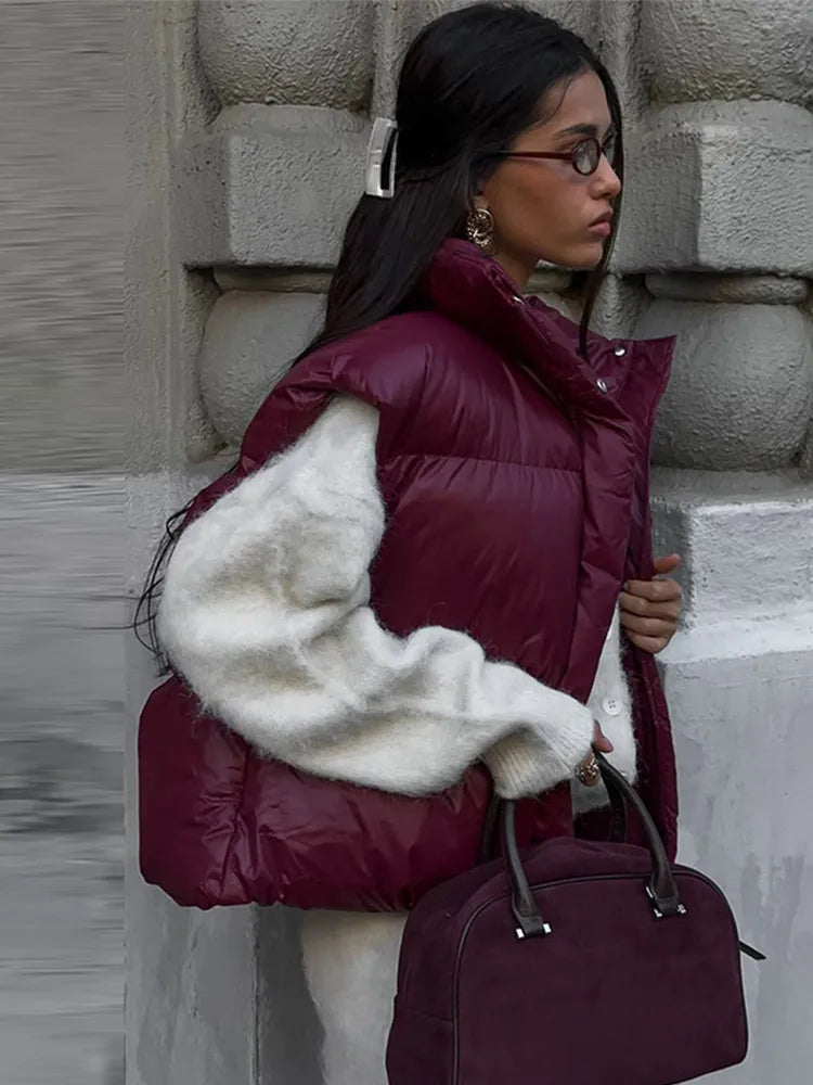 Fluffy Zipper Vest Coats Loose Lapel Sleeveless Single Breasted Jacket Lady Winter Versatile Simple Outwear