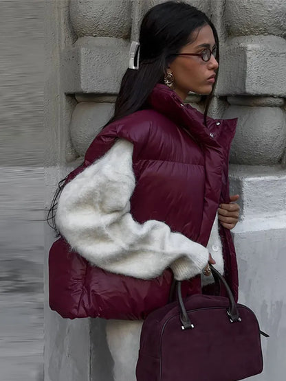 Fluffy Zipper Vest Coats Loose Lapel Sleeveless Single Breasted Jacket Lady Winter Versatile Simple Outwear