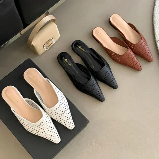 Summer Hollow Flat Slippers Comfortable Soft Bottom Nonslip Sandals Pantuflas Mujer
