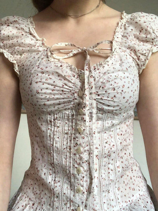 Prairie Print ’s Blouse Crop Top