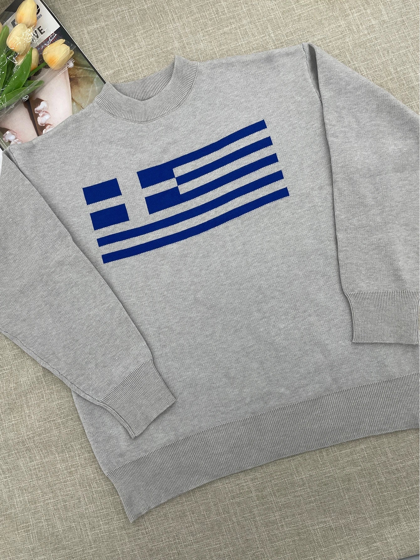 Temperament Commuter Style Pullover Sweater for ’s Autumn and Winter New Loose All-match Crew-neck Knitwear