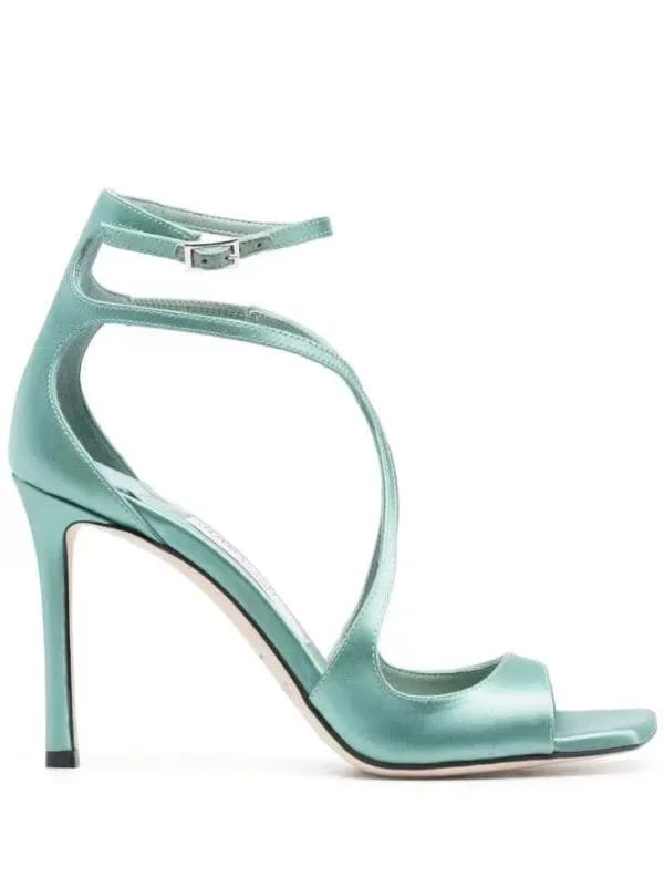Highquality Hollow Slim High Heel Fish Mouth Sandals, Silk Buckle Strap Runway Shoes