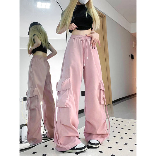 Y2k Cargo Pants Oversized Wide Leg Sweatpants Harajuku Big Pockets Joggers Bf High Waist Baggy Sports Trousers