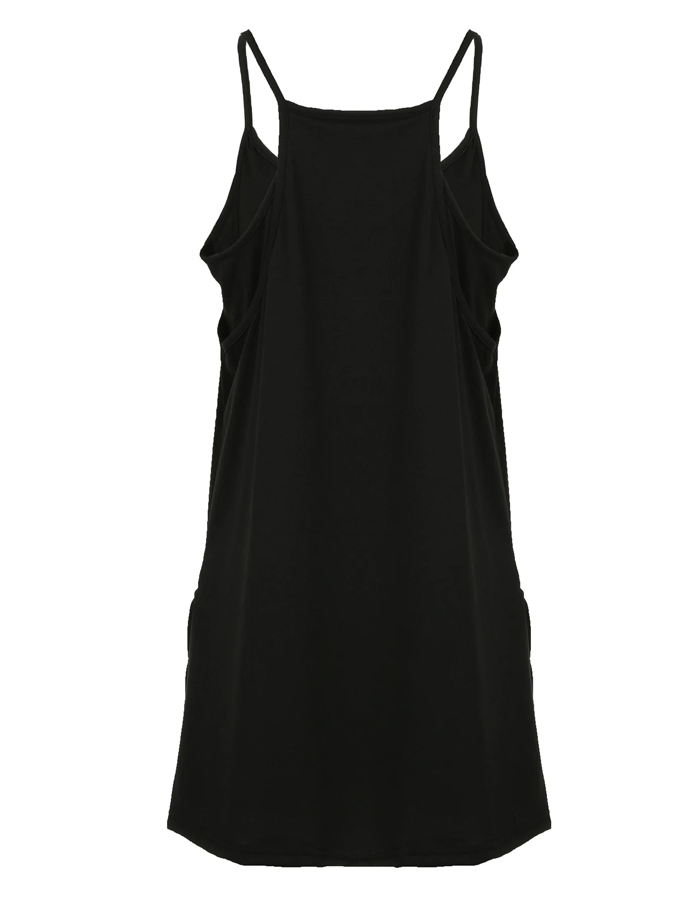 Black Two Layers Wide Leg Rompers Summer Vacation Loose Sleeveless Dress Playsuits