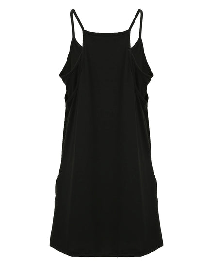 Black Two Layers Wide Leg Rompers Summer Vacation Loose Sleeveless Dress Playsuits
