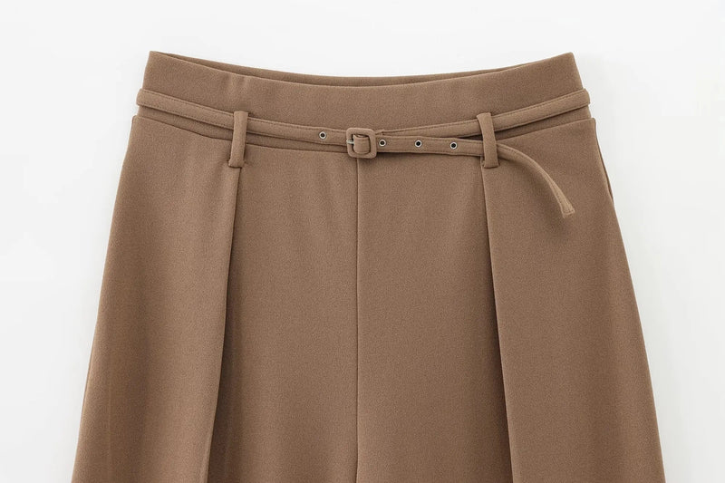 European and American Style New Temperament Versatile Pants Fashionable Simple Drape Wideleg Suit Pants