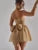 Strapless Mini Dress Black Off-shoulder Backless Pleated Sequins Sparkle Club Party Dress