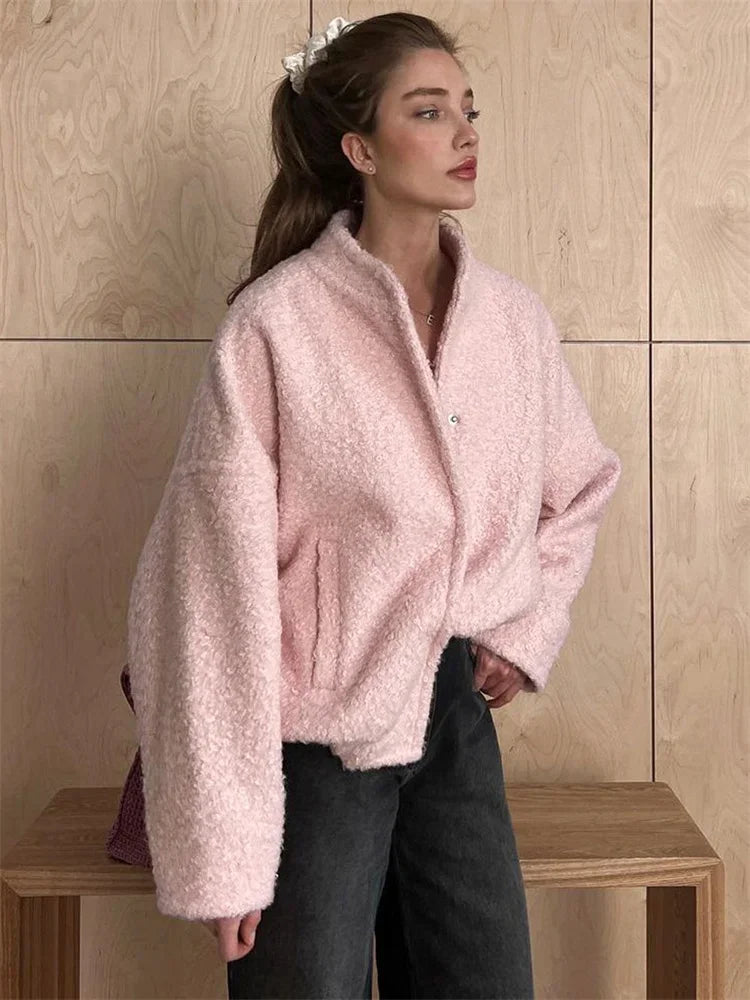Winter Sweater Jackets for Long Sleeve Loose Patchwork Cardigan Coat Female Outwear