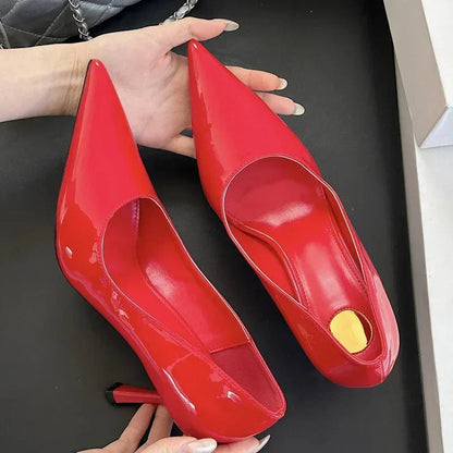 Patent Leather Pumps Pointed Toe Thin High Heels Party Shoes for Heeled Sandals Tacones De Mujer