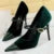 Shoes New Buckle Design Pumps Pointed Shoes High Heels Suede Stilettos Heels 7cm 10cm Shoes Large Size 43