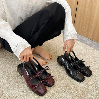 Summer Cover Toe Sandals Butterflyknot Party Dress Singbacks Mules Shoes Zapatos De Mujer