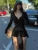 Bandage 2 Piece-set Skirt Zipper Skinny Yoga Jumpsuit and Lace-up Skirt Sets Clothes ’s Jumpsuit Outfits