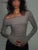 Asymmetrical Slash Neck Wild T-shirts Concise Ruched Full Sleeve Skinny Crop Tees Trend Basic Female Street Tops