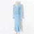 Ruffle Slim Knitted Dress ’s V Neck Long Sleeve Mermaid Long Dresses Elastic Button Patchwork Party Dress