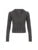 Gray Slim Zip Up Jackets Hoodies for Pockets Long Sleeve Ribbed Simple Basic Preppy Sweatshirts