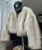 Brand Icon Kendall Jenner Brown Gradient Faux Fur Jacket Winter New Cropped Fox Fur Coat