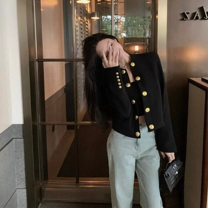 Autumn New Classic Gold Button Coat Ol Jackets Jaqueta Casaco Chaquetas