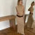 Sweater Two Pieces Set Sleeveless Knitted Turtleneck Vest High Waist Skirt Female Slim Dress Sets New