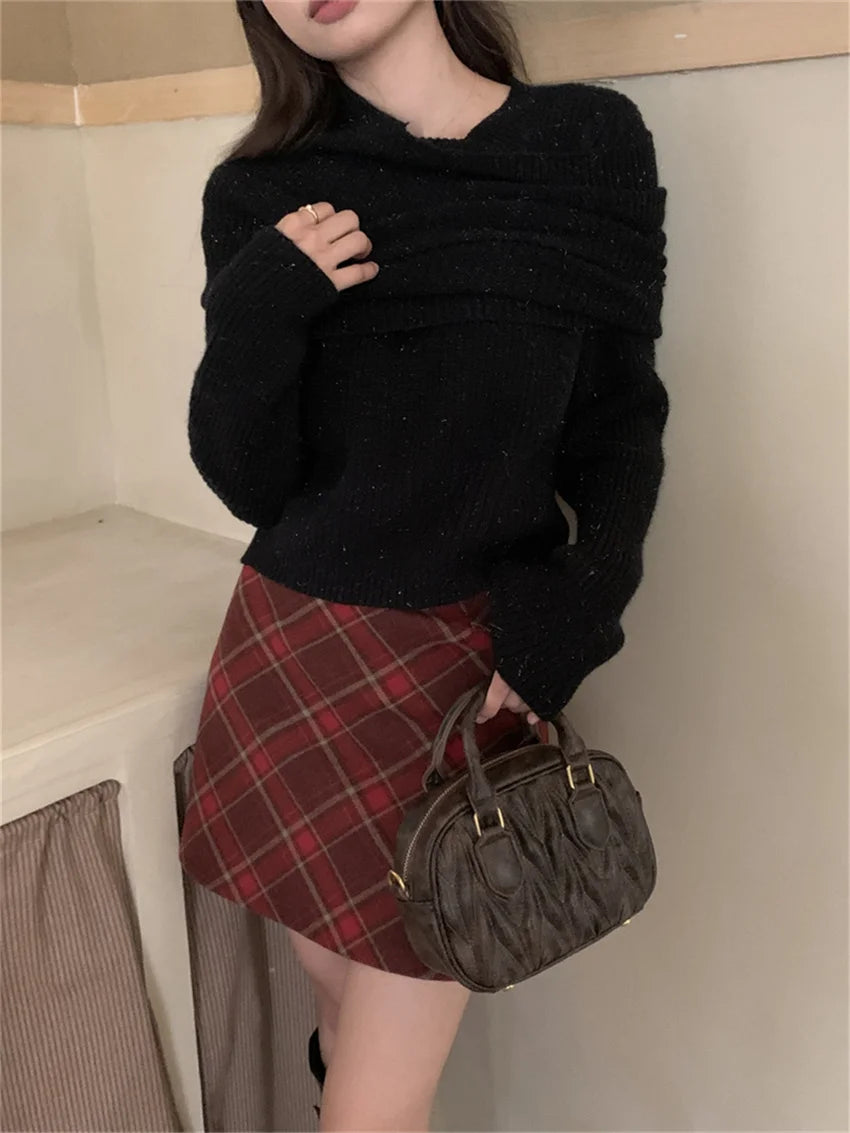 Minimalist Pullovers Sweaters Gentle Spring Slim Knitted Daily Office Lady