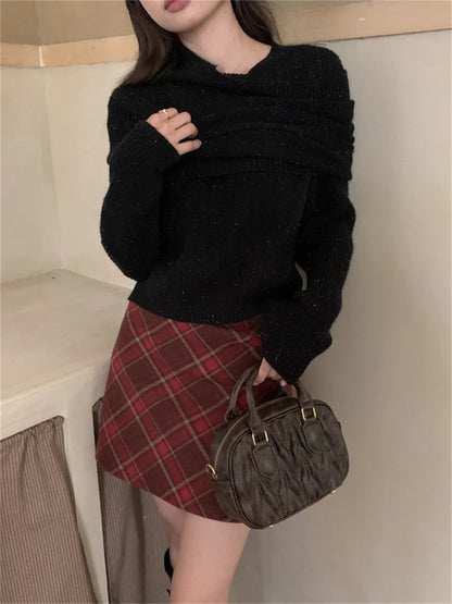 Minimalist Pullovers Sweaters Gentle Spring Slim Knitted Daily Office Lady