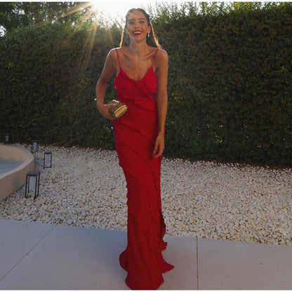 Deep V Neck Maxi Dress