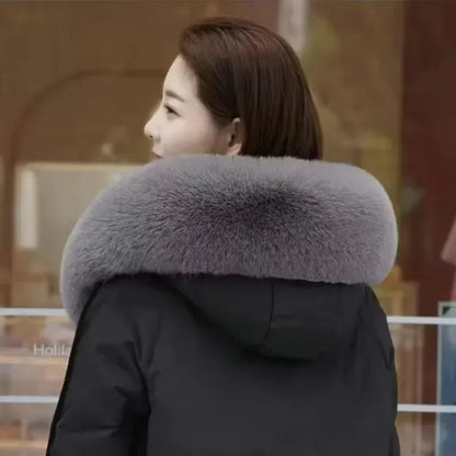 New Faux Fox Fur Collar Winter Fake Fur Scarf Shawls for Coat Warmer Decor Furry Hood Trims Parkas Jacket Fur Scarves