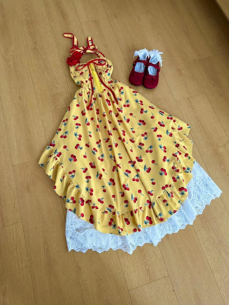 Beach Style Long Dresses Print Irregular Backless Vestidos Mujer Spring Summer Sweet Dress